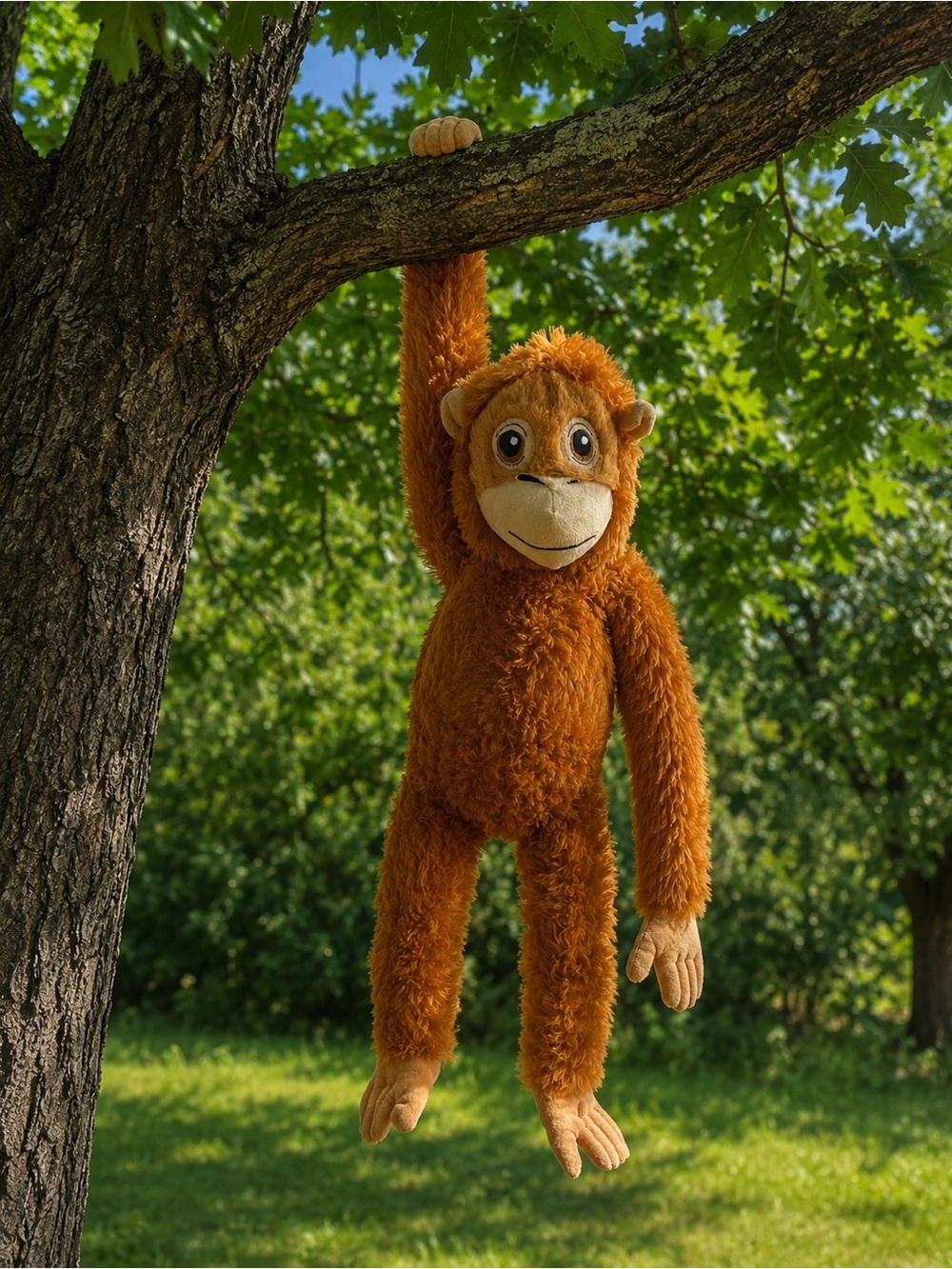 Plush Hanging Monkey Toy - Orange Kids Plush